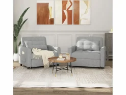 Sillón Cama|Sofá cama convertible de 1 plaza, sillón chaise longue, cojines ajustables, almacenamiento, ruedas, plegable AR22-G