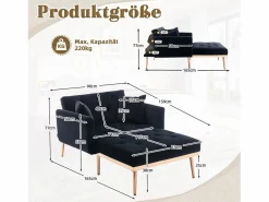 Sofá cama convertible en osito - Patas de metal dorado - Función chaise longue^ Online