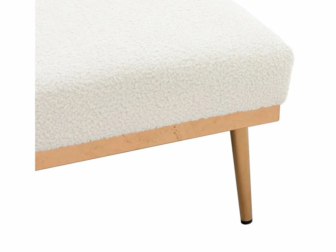 Diván Cama|Sofá cama convertible en osito - Patas de metal dorado - Función chaise longue