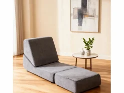 Sofá cama Convertible Relax Lectura Espuma confortable Franela Gris Sale