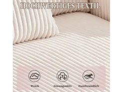 Merax Sofá cama de 3 plazas - 142 x 128 x 85 cm - con portavasos + puertos USB + LED - terciopelo - Beige Sale