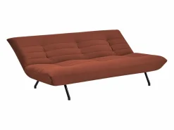 Happy Garden Sofá Vintage|Sofá cama de 3 plazas ANATOLE en terciopelo terracota -