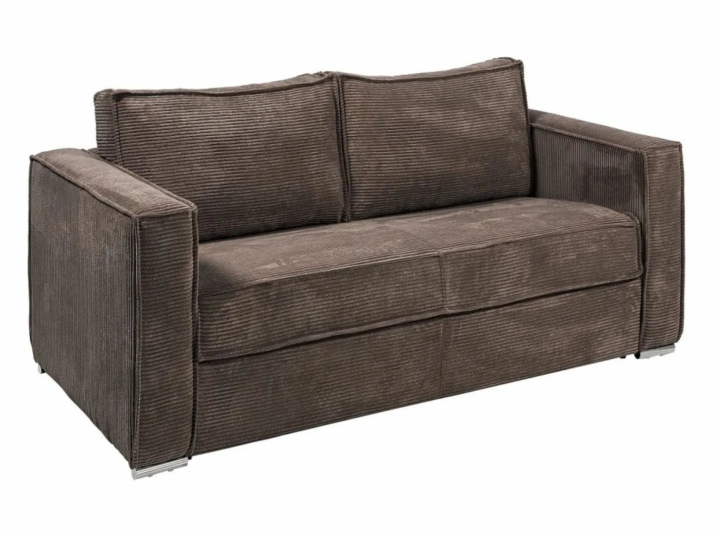 Sofá cama de 4 plazas con apertura italiana de pana beige LORETO^Vente-unique New