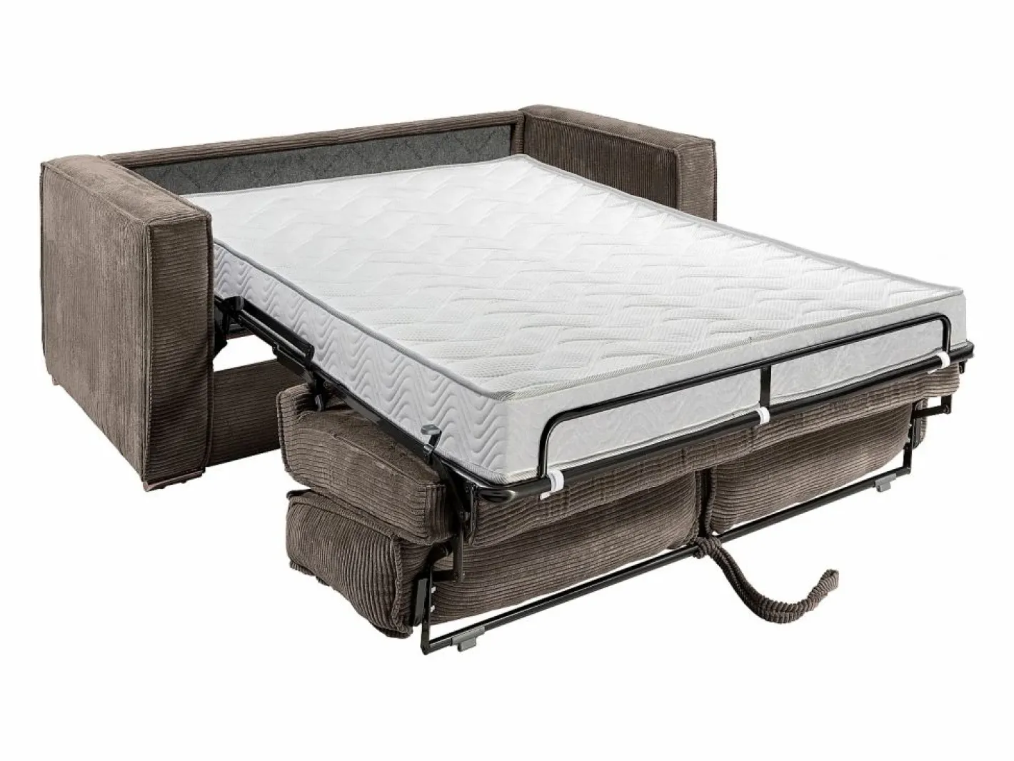 Sofá cama de 4 plazas con apertura italiana de pana beige LORETO^Vente-unique New