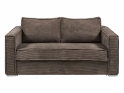 Vente-unique Sofá De Terciopelo|Sofá - 3 Plazas|Sofá cama de 3 plazas con apertura italiana de pana beige LORETO