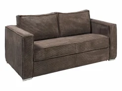 Sofá cama de 3 plazas con apertura italiana de pana beige LORETO^Vente-unique Online