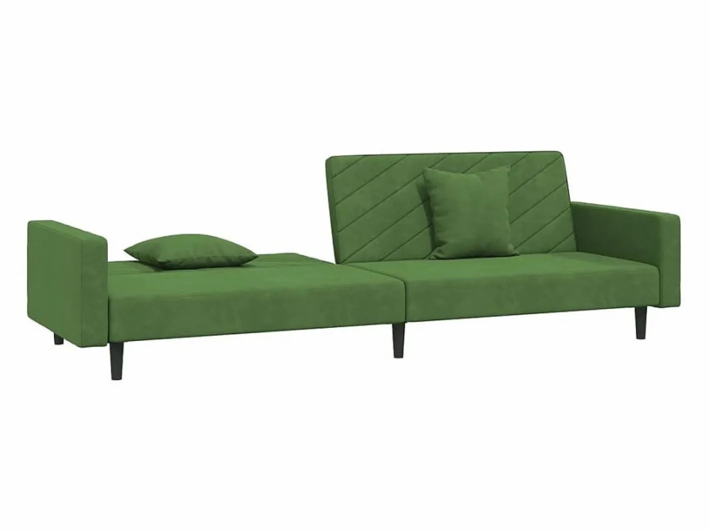 Sofá - 2 Plazas|Sofá Cama|Sofá cama de 2 plazas con dos almohadas terciopelo oscuro PWFG17126