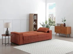 Sofá cama de 3 plazas convertible de terciopelo acanalado color FINORO^Vente-unique Clearance