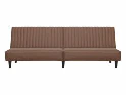Sofá cama de 2 plazas cuero sintético marrón^Clicnbuy