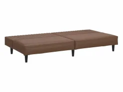 Sofá cama de 2 plazas cuero sintético marrón^Clicnbuy