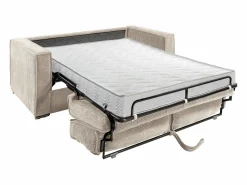 Vente-unique Sofá cama de 3 plazas de apertura rápida de pana LORETO Beige Clearance