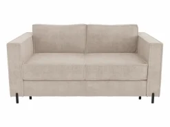 Vente-unique Sofá cama de 4 plazas de apertura rápida de tela colchón de 20 cm ELORYA Beige