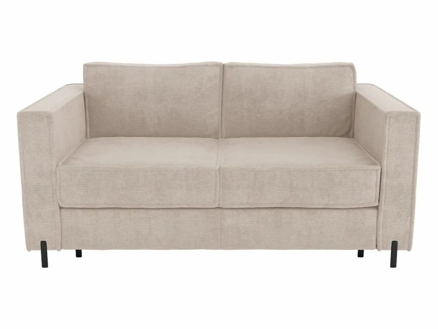 Vente-unique Sofá cama de 4 plazas de apertura rápida de tela colchón de 20 cm ELORYA Beige