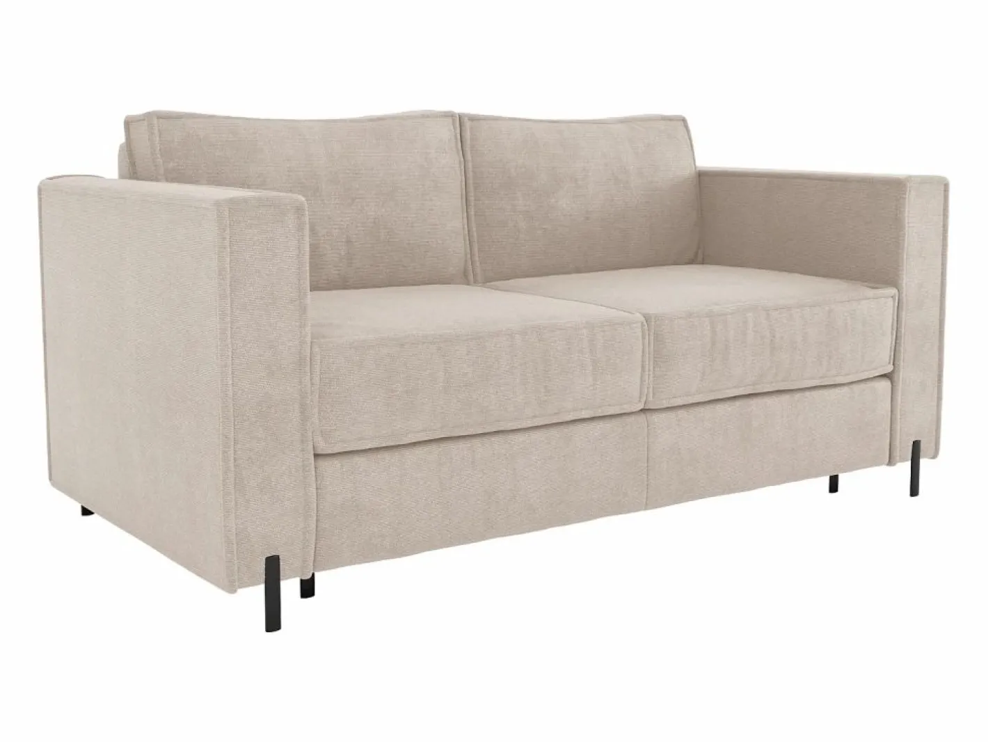Vente-unique Sofá cama de 4 plazas de apertura rápida de tela colchón de 20 cm ELORYA Beige
