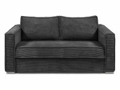 Vente-unique Sofá cama de 3 plazas de apertura rápida de pana beige LORETO Gris antracita Best