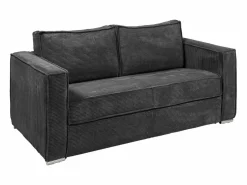 Vente-unique Sofá cama de 3 plazas de apertura rápida de pana beige LORETO Gris antracita Best