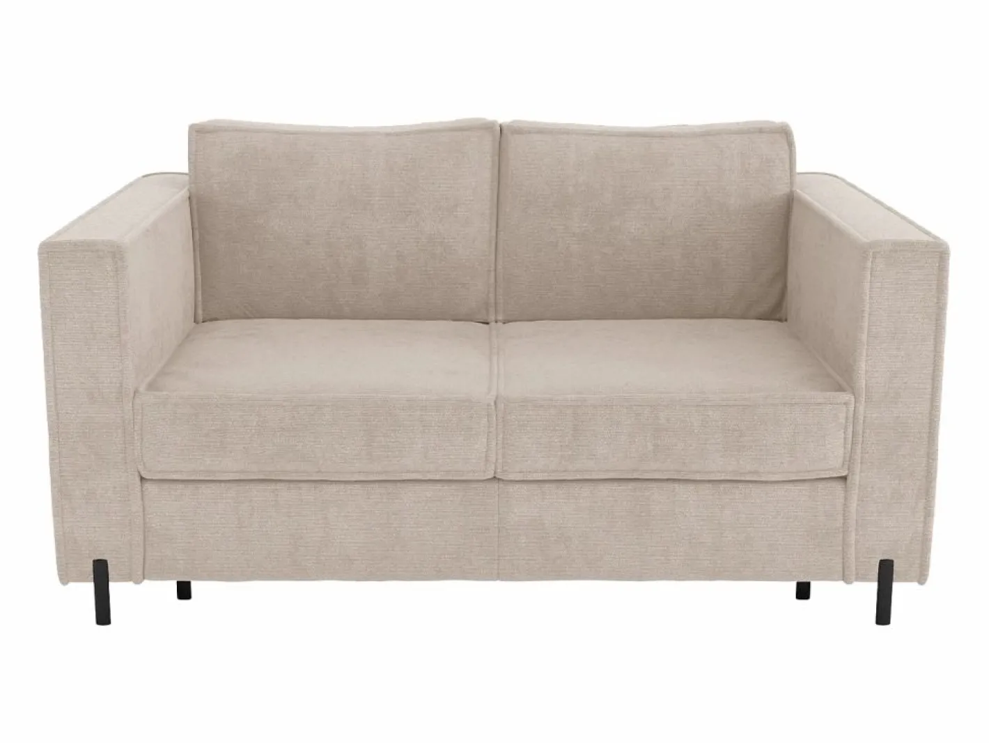 Vente-unique Sofá cama de 3 plazas de apertura rápida de tela texturizada colchón de 14 cm ELORYA Beige Best