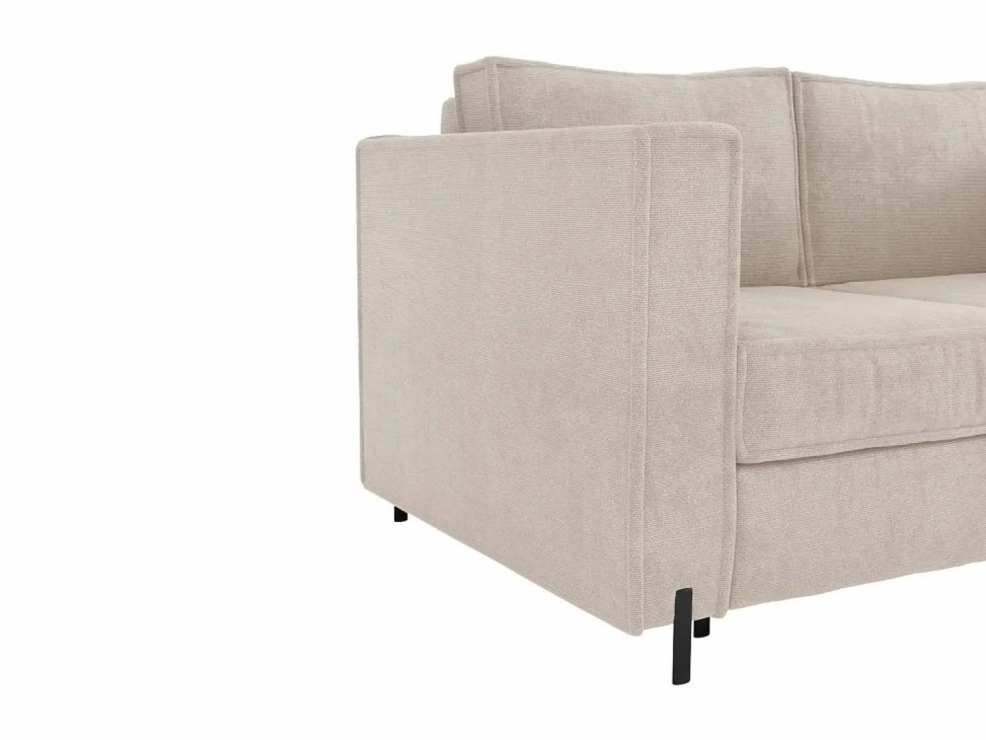 Vente-unique Sofá cama de 3 plazas de apertura rápida de tela texturizada colchón de 14 cm ELORYA Beige Best