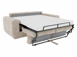 Vente-unique Sofá cama de 4 plazas de apertura rápida de tela . Cama de 160 cm - Colchón de 14 cm BOLIPO Beige Clearance