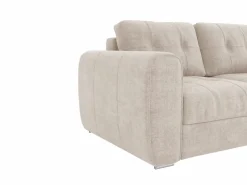 Vente-unique Sofá cama de 4 plazas de apertura rápida de tela . Cama de 160 cm - Colchón de 14 cm BOLIPO Beige Clearance