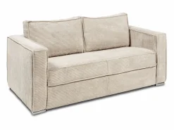 Vente-unique Sofá cama de 4 plazas de pana color LORETO Beige Hot
