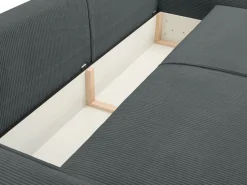 Vente-unique Sofá cama de 4 plazas de pana gris - AMELIA Gris antracita New