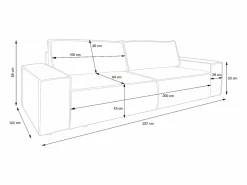 Sofá cama de 4 plazas de pana - AMELIA de Pascal Morabito^Vente-unique Best