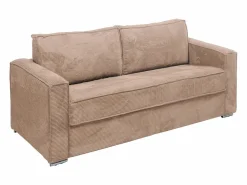 Vente-unique Sofá De Terciopelo|Sofá - 4 Plazas|Sofá cama de 4 plazas de pana base de láminas anchas - 22 cm LORETO