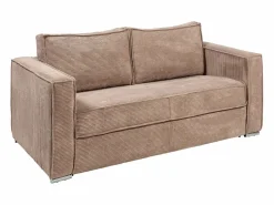 Sofá cama de 3 plazas de pana en color - 140 cm - 14 cm LORETO^Vente-unique Online