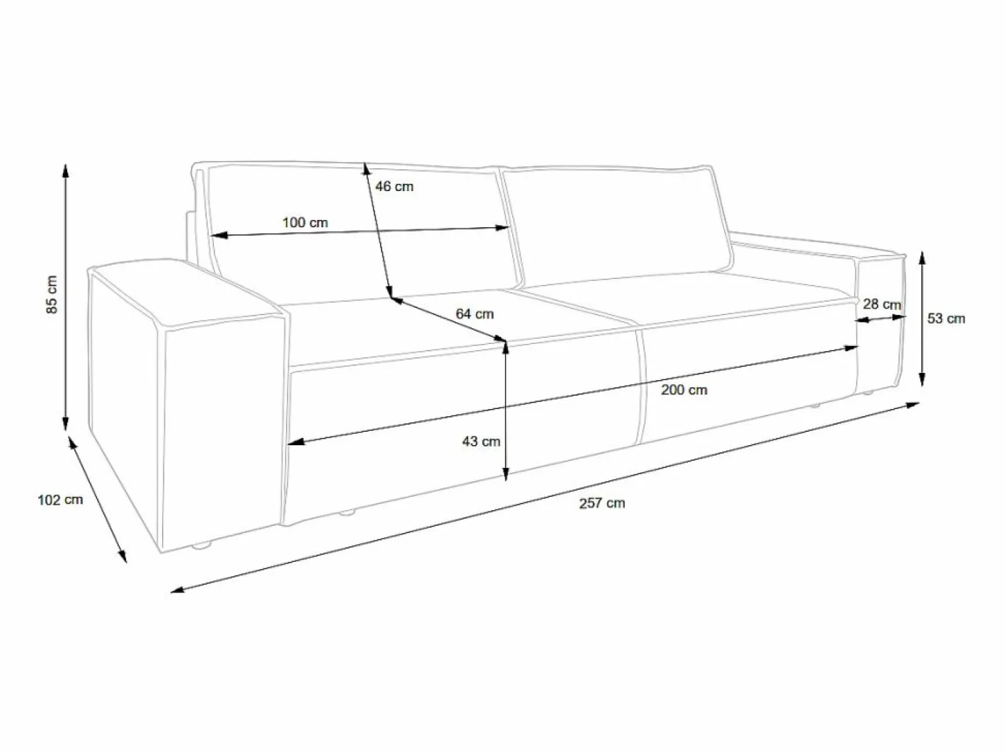 Sofá cama de 4 plazas de pana - AMELIA^Vente-unique Discount