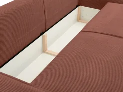Vente-unique Sofá Vintage|Sofá cama de 4 plazas de pana AMELIA