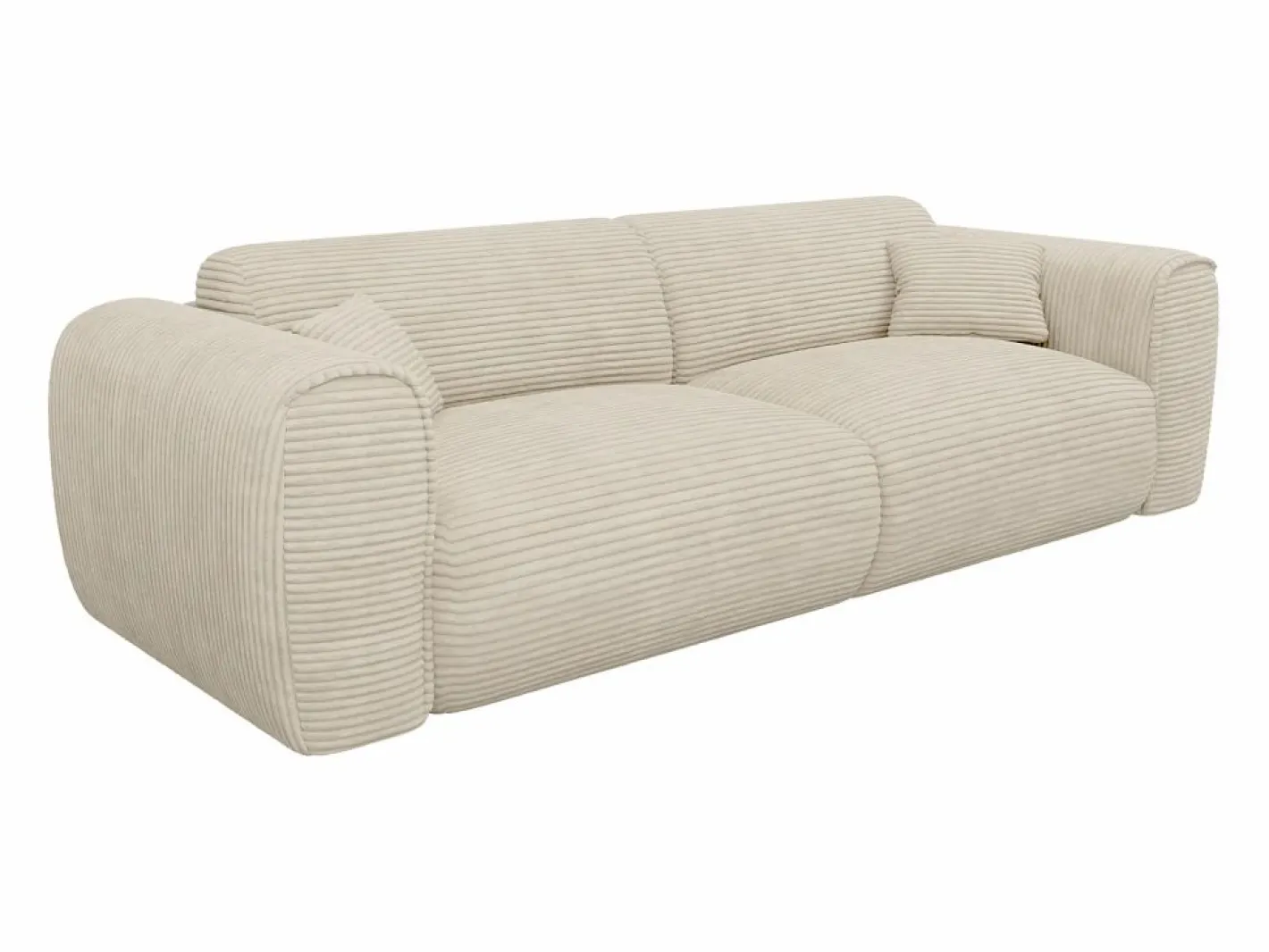 Vente-unique Sofá cama de 4 plazas de pana POGNIA Beige Online