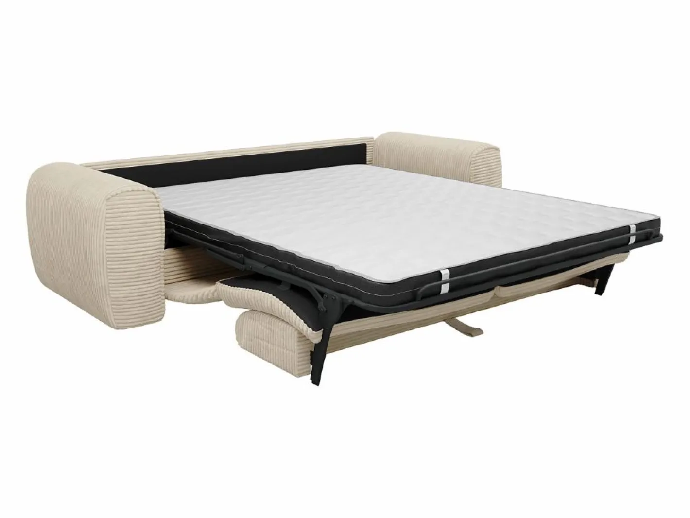 Vente-unique Sofá cama de 4 plazas de pana POGNIA Beige Online