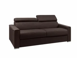Vente-unique Sofá Cama|Sofá cama de 4 plazas de tela de apertura rápida Gris colchón - VIZIR