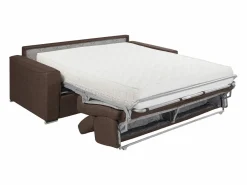 Vente-unique Sofá Cama|Sofá cama de 4 plazas de tela de apertura rápida Gris colchón - VIZIR