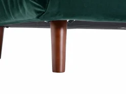 Vente-unique Sofá cama de 2 plazas de terciopelo de estilo joven URIBIA. Verde pino Clearance