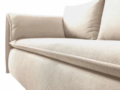 Sofá cama de 3 plazas de terciopelo de canalé TEODORA de PASCAL MORABITO^Vente-unique Sale