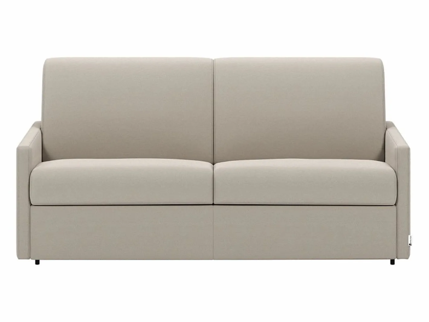 Vente-unique Sofá cama de 3 plazas de tela tipo italiano gris - Colchón de espuma 18 cm - CALIFE Beige Best