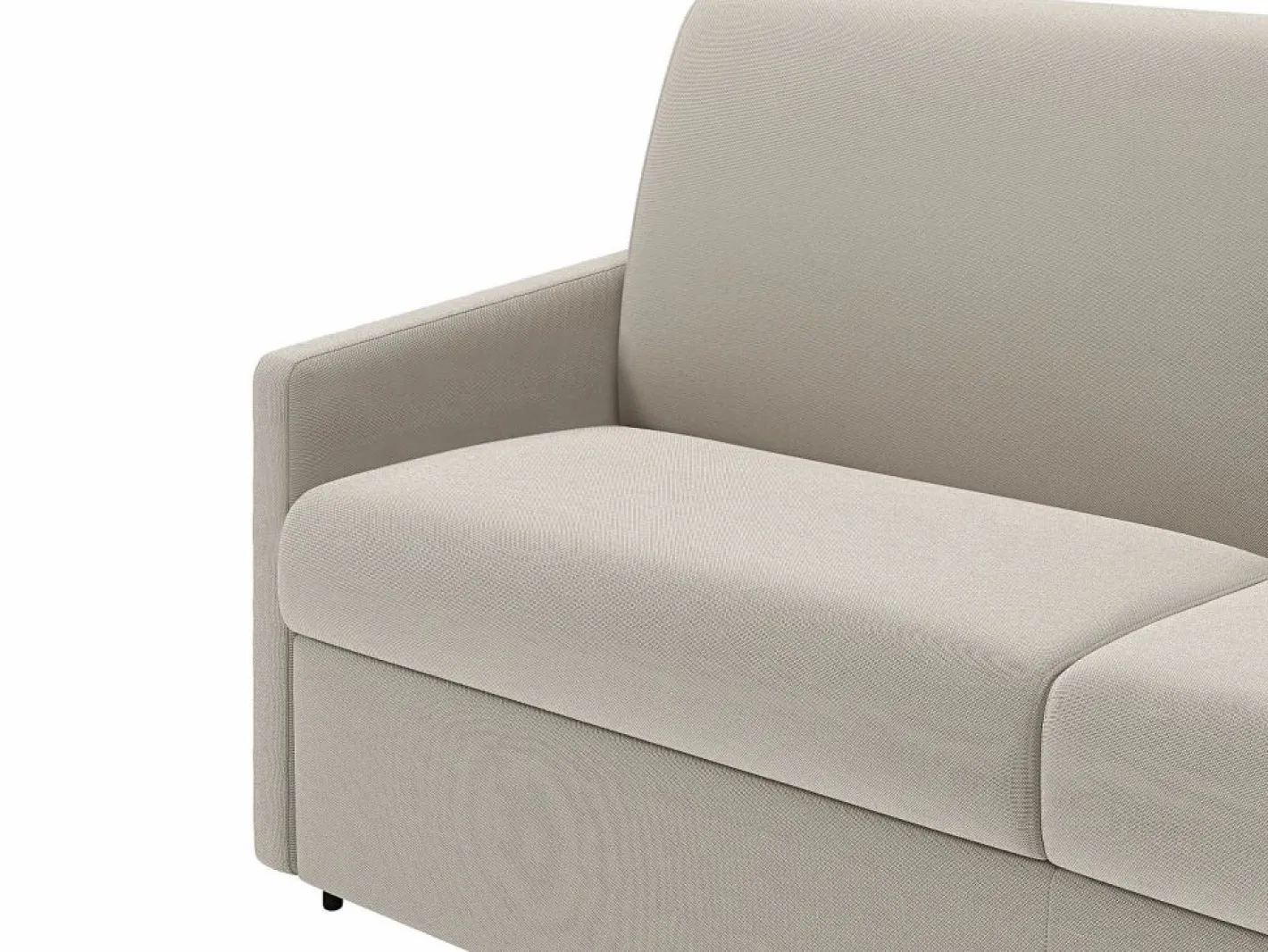 Vente-unique Sofá cama de 3 plazas de tela tipo italiano gris - Colchón de espuma 18 cm - CALIFE Beige Best