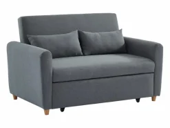Vente-unique Sofá cama de 2 plazas de tela AYLA Gris Discount