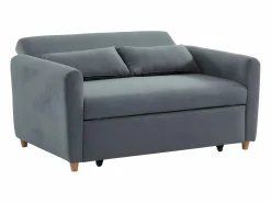 Vente-unique Sofá cama de 2 plazas de tela AYLA Gris Discount