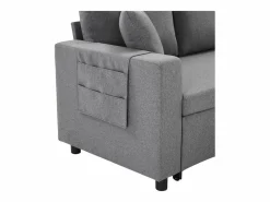 Hauss Spole Sofá cama de 3 plazas en L con función de dormir - Chaise longue con almacenaje - Lino oscuro Gris