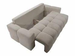 Sofá cama de 3 plazas en tela bouclé crema ISSORO^Vente-unique Outlet