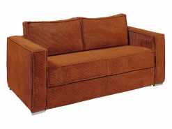 Vente-unique Sofá De Terciopelo|Sofá - 4 Plazas|Sofá cama de 4 plazas exprés de pana - 160 cm - 22 cm LORETO