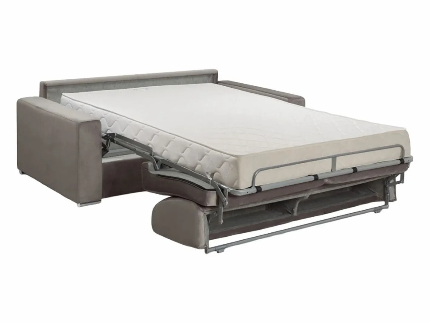 Vente-unique Sofá cama de 3 plazas tipo italiano de terciopelo - colchón 18 cm - CALITO Beige Best