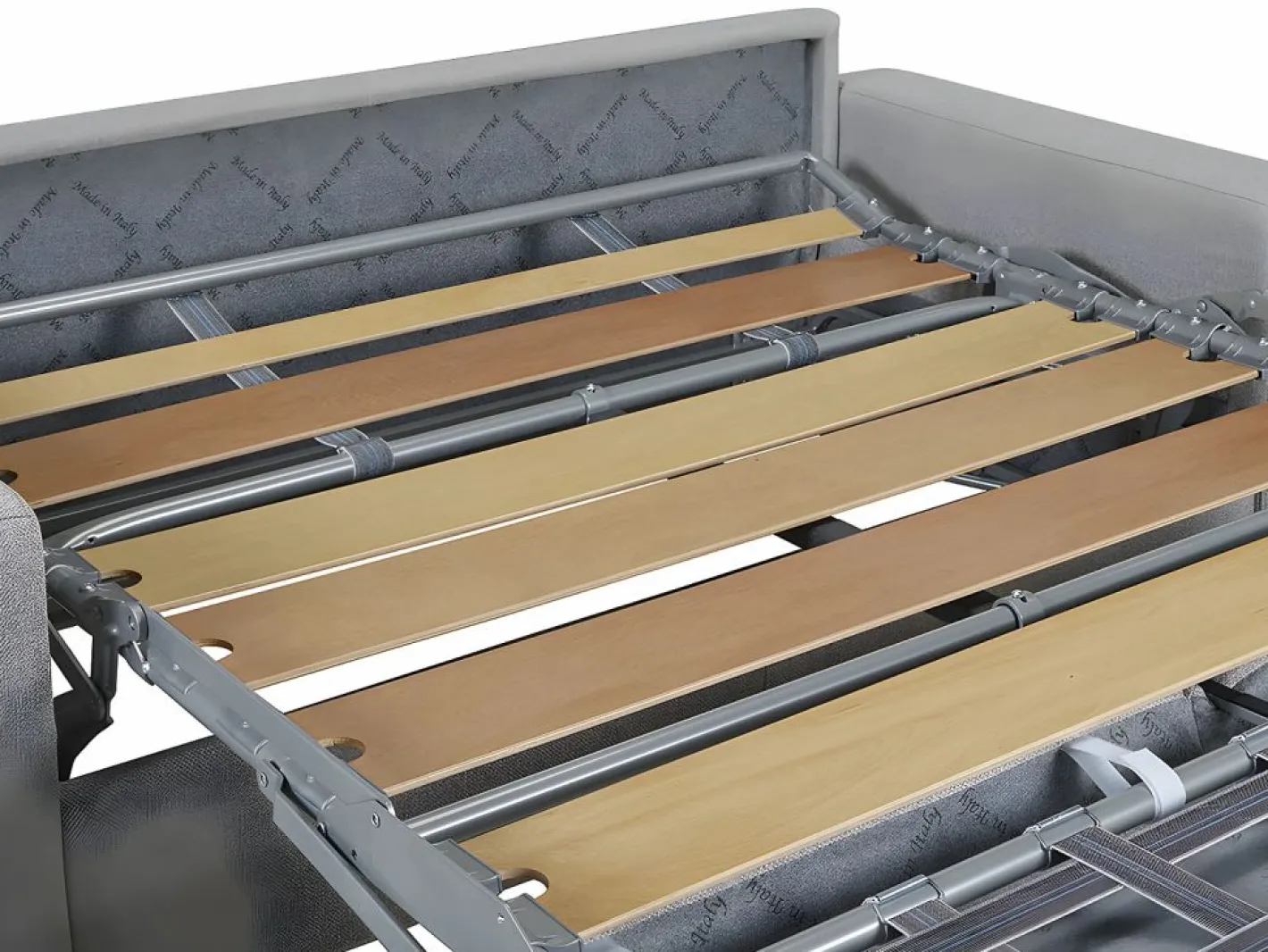 Vente-unique Sofá cama de 3 plazas tipo italiano de terciopelo - colchón 18 cm - CALITO Beige Best