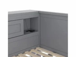 Hauss Spole Sofá cama de 140 x 200 cm con cama nido de 90 x 190 cm - Con LED, USB y almacenaje - Gris Hot