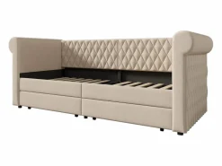 OKWISH Cama Diván|Sofá cama de 90 x 200 cm, lino , cama infantil con dos cajones y somier, sin colchón