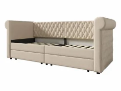 OKWISH Cama Diván|Sofá cama de 90 x 200 cm, lino , cama infantil con dos cajones y somier, sin colchón