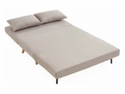 Sweeek Sofá cama de con patas de madera, 2 plazas Beige